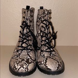Snake print boots
